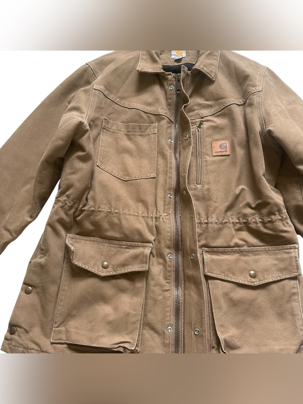 Carhartt Sandstone Rancher Coat Duck Canvas Quilted Lined Workwear 90’s Brown M - Picture 5 of 14
